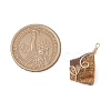 Raw Rough Gemstone Copper Wire Wrapped Pendants PALLOY-JF03028-3