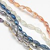 Electroplate Crystal Glass Rice Beads Strands EGLA-F042-A-1