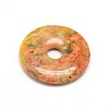 Donut/Pi Disc Natural Gemstone Pendants G-L234-30mm-06-2
