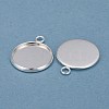 304 Stainless Steel Pendant Cabochon Settings STAS-F191-14S-E-2
