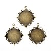 Vintage Tibetan Style Alloy Pendant Cabochon Settings X-TIBEP-M018-92AB-NF-1
