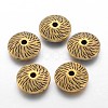 Tibetan Style Alloy Flat Round Beads TIBEB-5386-AG-LF-1