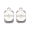 Brass Micro Pave Clear Cubic Zirconia Pendant Cabochon Settings KK-C005-11P-2