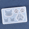 Food Grade Cat Shape DIY Silhouette Silicone Pendant Molds PW-WG26089-01-1