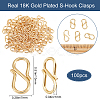 100Pcs 304 Stainless Steel S-Hook Clasps STAS-BBC0003-04-2