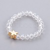 Electroplate Glass Beads Stretch Finger Rings RJEW-JR00238-M-3