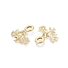 Brass Micro Pave Clear Cubic Zirconia European Dangle Charms KK-N287-33F-G-2