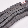 Electroplate Non-magnetic Synthetic Hematite Beads Strands G-J170B-3x3mm-03-1