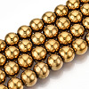 Non-magnetic Synthetic Hematite Beads Strands X-G-S096-12mm-2-1