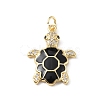 Rack Plating Brass Micro Pave Cubic Zirconia Pendants KK-C021-01G-2