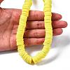 Flat Round Handmade Polymer Clay Beads CLAY-R067-12mm-22-7