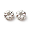 Brass Clear Cubic Zirconia Spacer Beads KK-G420-22P-1