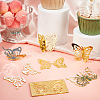 CREATCABIN 12Pcs 6 Styles Acrylic Mirror Butterfly Cupcake Toppers FIND-CN0001-44-4