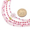 4Pcs 4 Style Smiling Face Flower Acrylic & Glass Seed Beaded Necklaces Set for Women NJEW-JN04015-5