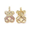 Brass Micro Pave Cubic Zirconia Pendants ZIRC-F134-29G-02-1