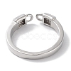 Brass Micro Pave Cubic Zirconia Cuff Rings RJEW-G310-04P-3