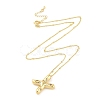 Brass Micro Pave Clear Cubic Zirconia Pendant Necklaces NJEW-Z038-01G-X-1