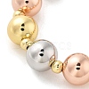 Brass Round Beaded Stretch Bracelets for Women BJEW-S159-01A-2