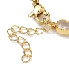 Teardrop Brass Pave Cubic Zirconia Link Chain Bracelets for Women BJEW-P385-06G-03-2