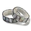 Natural Black Lip Shell Rectangle Beaded Stretch Bracelets BJEW-N030-01B-02-1