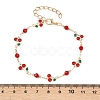 Alloy Enamel & Glass Link Chain Bracelets BJEW-A156-05G-5