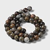 Round Natural Dendritic Jasper Beads Strands G-I176-06-8mm-01-3