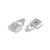 Brass Micro Pave Clear Cubic Zirconia Pendants KK-K351-36P-2