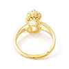 Clear Cubic Zirconia Initial Letter with Crown Adjustable Ring RJEW-M139-17E-3