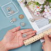 6Pcs Alloy Rhinestone Cufflinks BUTT-MA0001-11-3