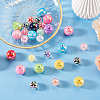 28Pcs 2 Colors UV Plating Acrylic Printed Beads FIND-TA0010-64-5