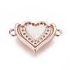Brass Micro Pave Cubic Zirconia Links BSHE-F012-07A-RG-2
