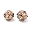 Golden Plated Alloy Rhinestone Beads FIND-E046-14G-04-2