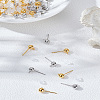 40Pcs 2 Colors Brass Ball Post Ear Studs KK-LP0001-79-1