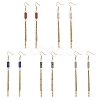 Rectangle Mixed Stone Dangle Earrings EJEW-JE06750-3