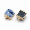 Natural Druzy Quartz Links connectors G-P396-11G-3