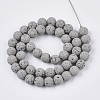 Spray Painted Natural Lava Rock Beads Strands G-N0324-B-02-2