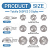 360Pcs 3 Styles 316 Stainless Steel Spacer Beads STAS-TA0005-35-4