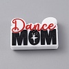 Word Dance Mom Silicone Beads SIL-WH0002-92-1