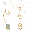 3Pcs Brass Macrame Pouch Necklaces NJEW-WR00008-1