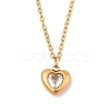 Heart 304 Stainless Steel Micro Pave Cubic Zirconia Pendant Necklaces & Bracelets & Stud Earrings Sets for Women SJEW-C004-13G-01-2