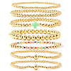 7Pcs Brass Round Beaded Bracelets for Women SB9067-6-1