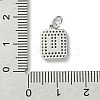 Rack Plating Brass Micro Pave Clear Cubic Zirconia Charms KK-G501-01U-P-3