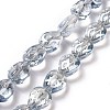 Transparent Electroplate Glass Beads Strands GLAA-C025-02G-1