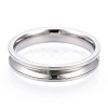201 Stainless Steel Grooved Finger Ring Settings STAS-WH0039-11D-P-1