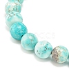Natural Howlite Round Beaded Stretch Bracelet BJEW-JB08290-03-5