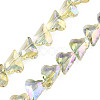 Electroplate Transparent Glass Beads Strands EGLA-N002-44-02-1