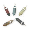 Natural Indian Agate Double Terminated Pointed Pendants G-F295-04L-1