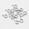 Anti-Tarnish Rhodium Plated 925 Sterling Silver Spring Ring Clasps STER-K167-076A-P-1