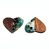 Transparent Resin & Walnut Wood Pendants RESI-TAC0017-73-A02-3