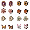 Natural Wood Stud Earrings EJEW-SC0001-21P-1